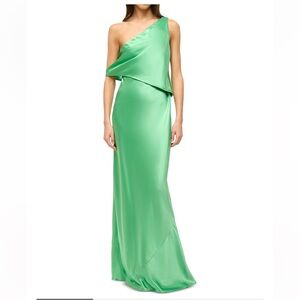 STAUD Green One-Shoulder Naomi Gown